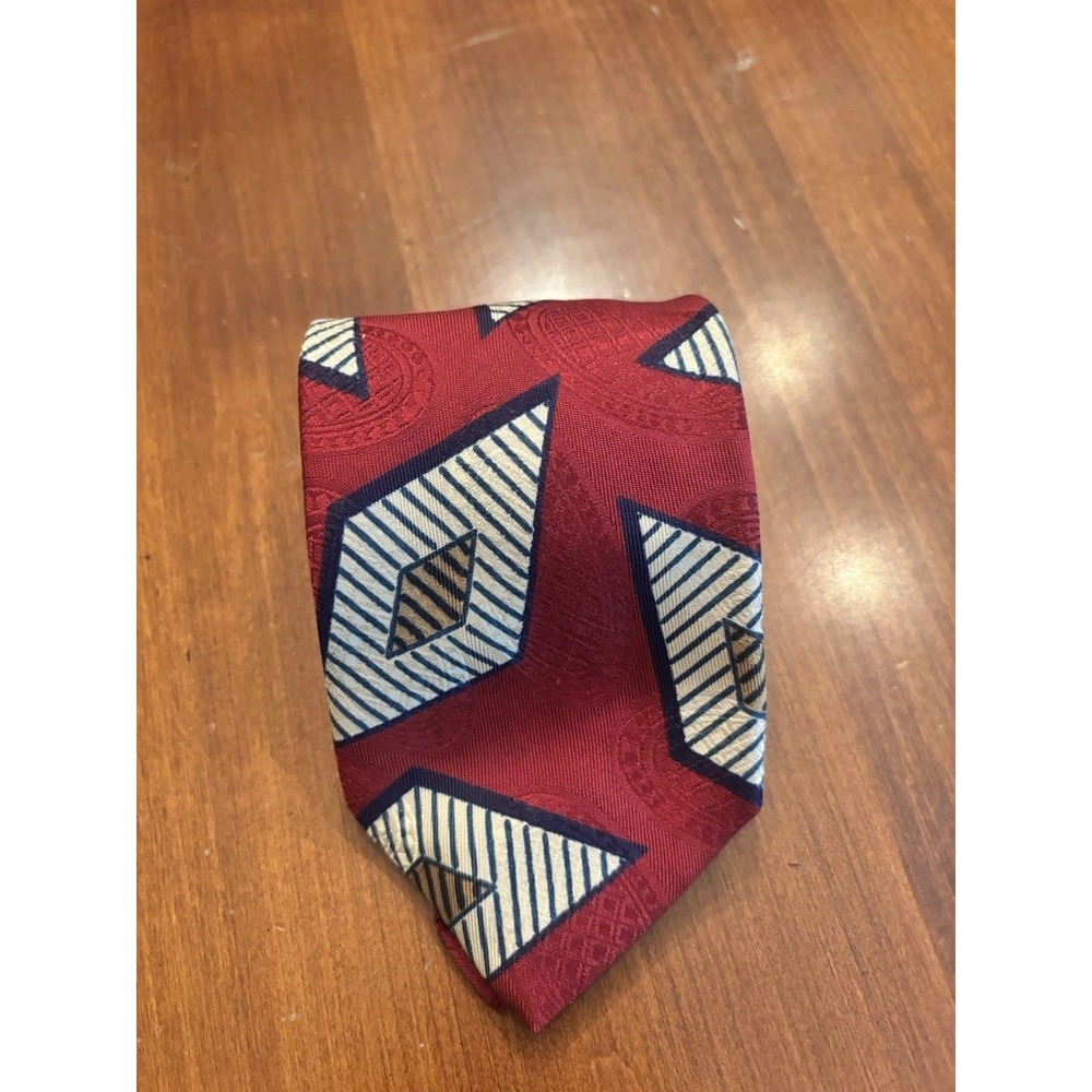 Robert Talbott Best of Class‎ Red Tie with Black Squares Geometric Design